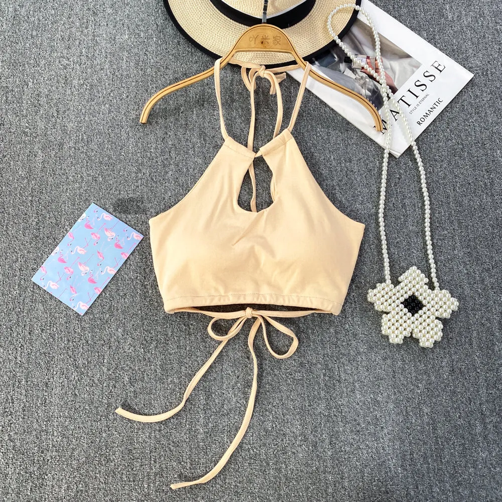 Sexy Backless Padded Halter Camisole