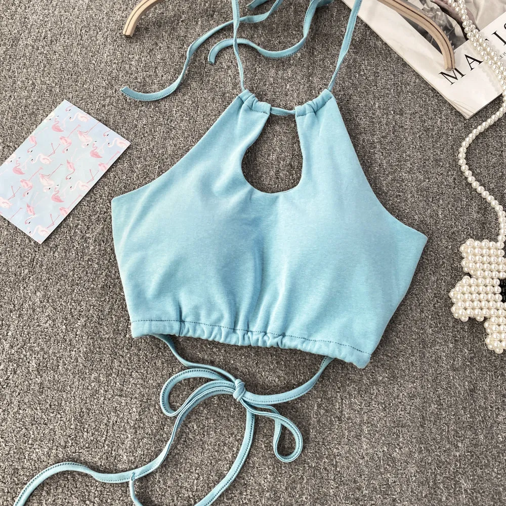 Sexy Backless Padded Halter Camisole