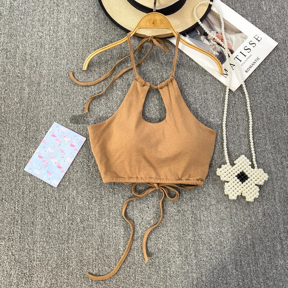 Sexy Backless Padded Halter Camisole