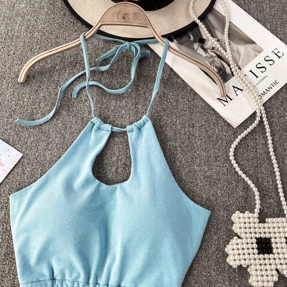 Sexy Backless Padded Halter Camisole
