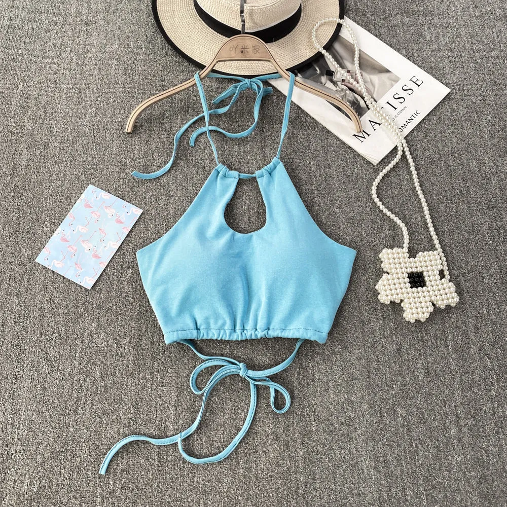 Sexy Backless Padded Halter Camisole