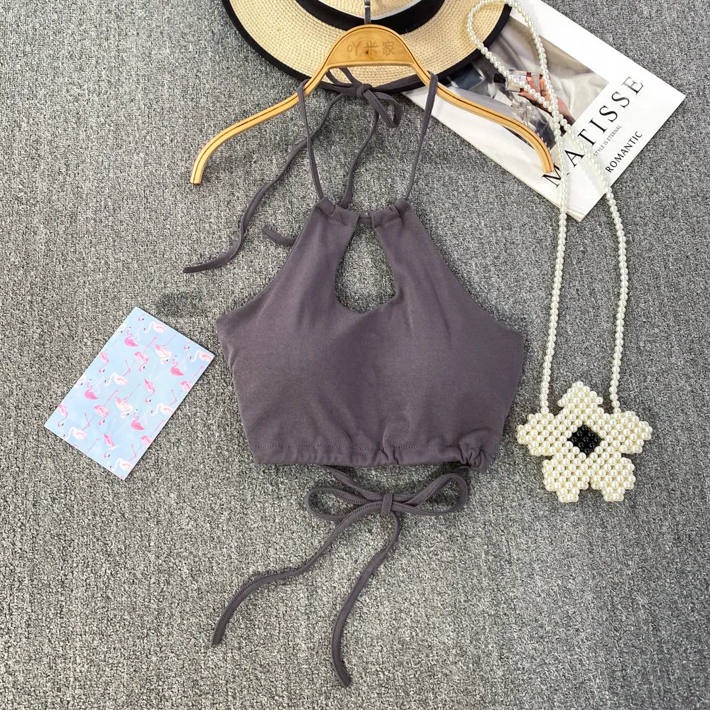 Sexy Backless Padded Halter Camisole