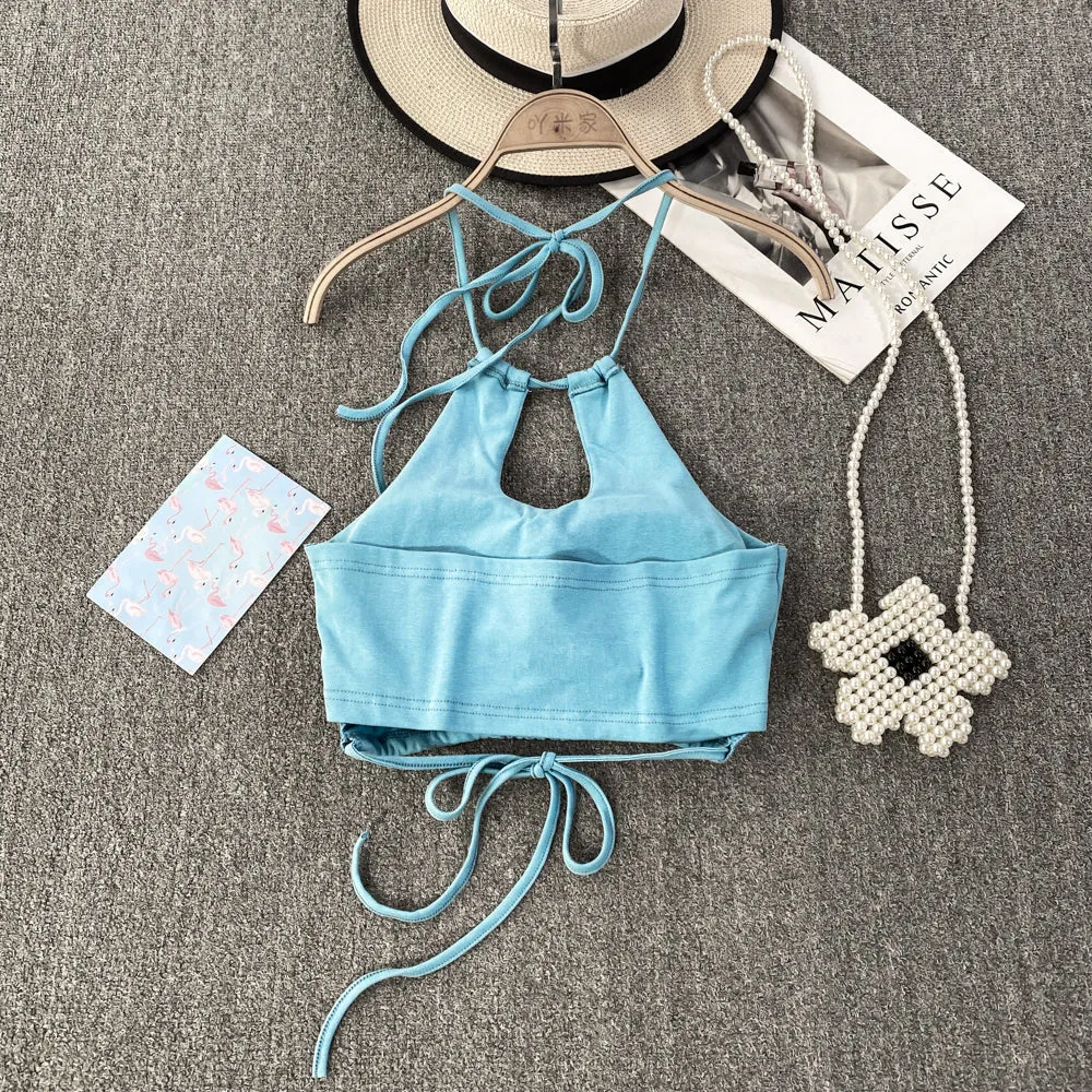 Sexy Backless Padded Halter Camisole