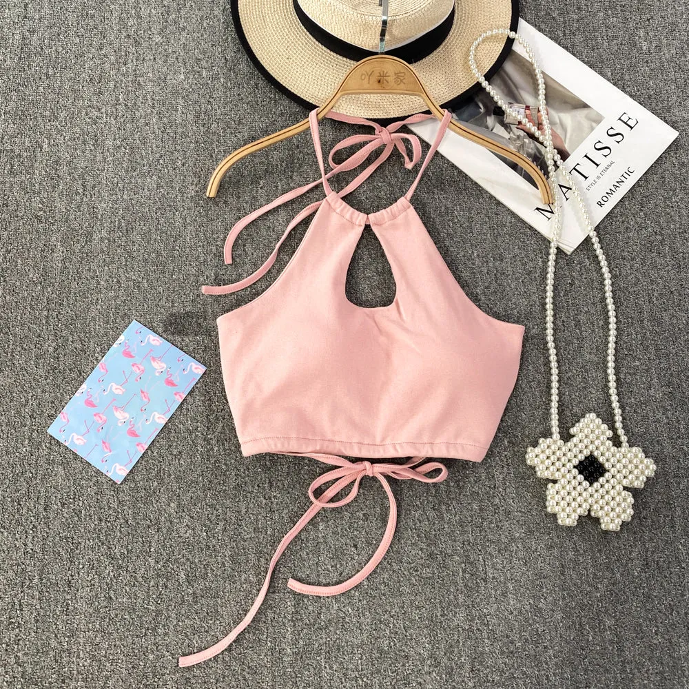 Sexy Backless Padded Halter Camisole