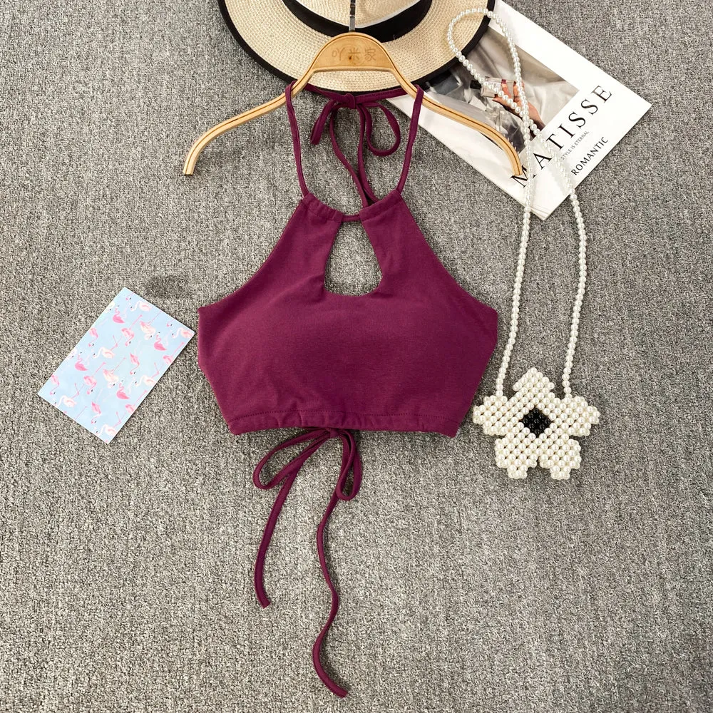 Sexy Backless Padded Halter Camisole
