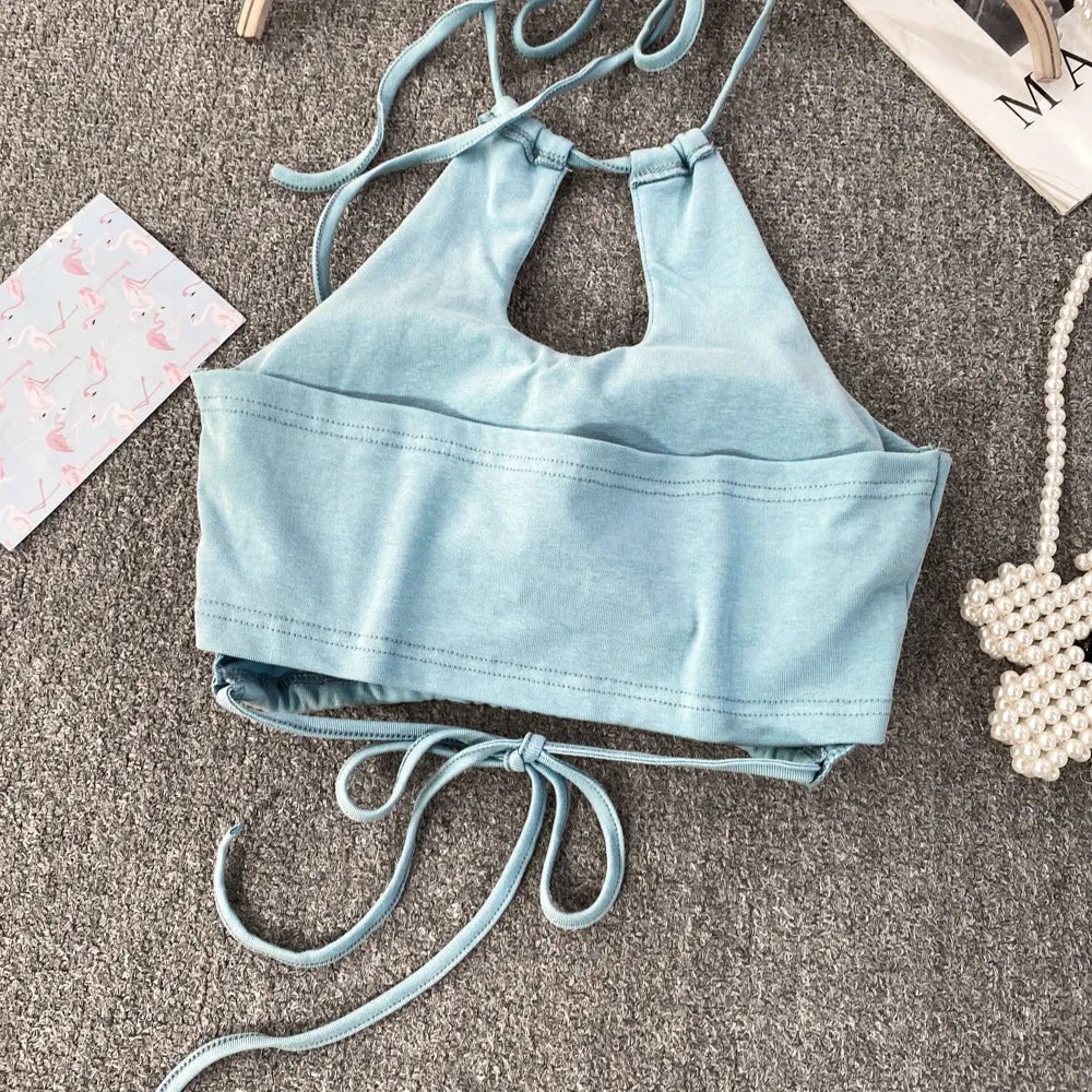 Sexy Backless Padded Halter Camisole