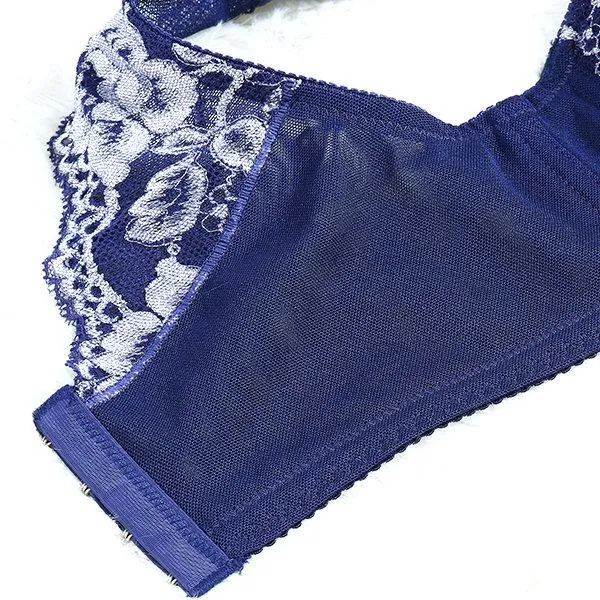 Sexy Breathable Push Up Embroidery Bras Adjustable Gather Thin Bra