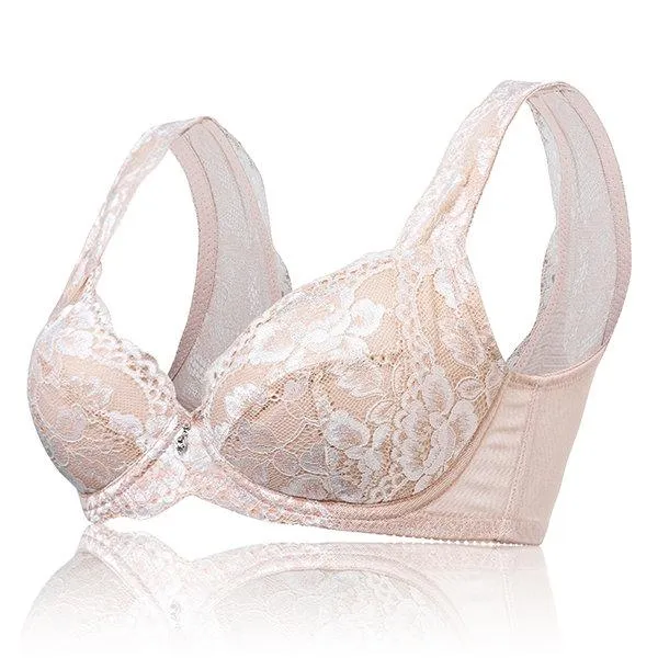 Sexy Breathable Push Up Embroidery Bras Adjustable Gather Thin Bra