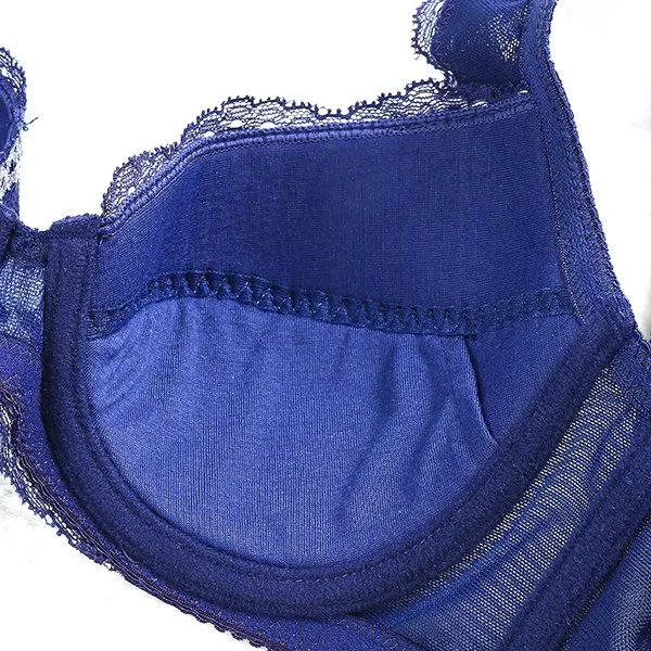 Sexy Breathable Push Up Embroidery Bras Adjustable Gather Thin Bra