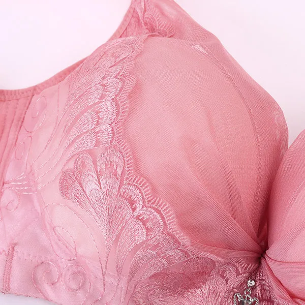Sexy Deep Plunge Wireless Soft Gather Lightly Lined Fibroin Bras