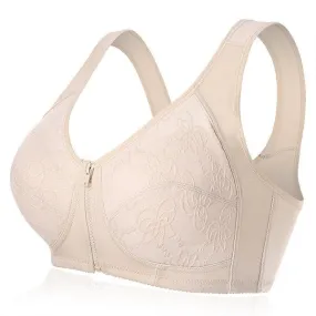 Sexy Front Zipper Wireless Full Coverage Breathable Vest Bras