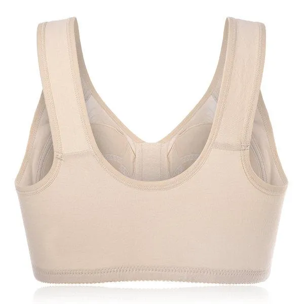 Sexy Front Zipper Wireless Full Coverage Breathable Vest Bras