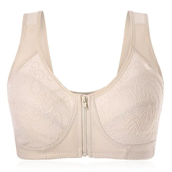 Sexy Front Zipper Wireless Full Coverage Breathable Vest Bras