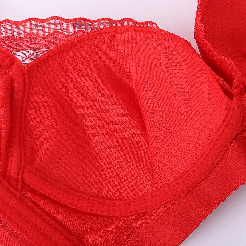 Sexy Lace-trim Wireless Gather Adjustable Soft Bras