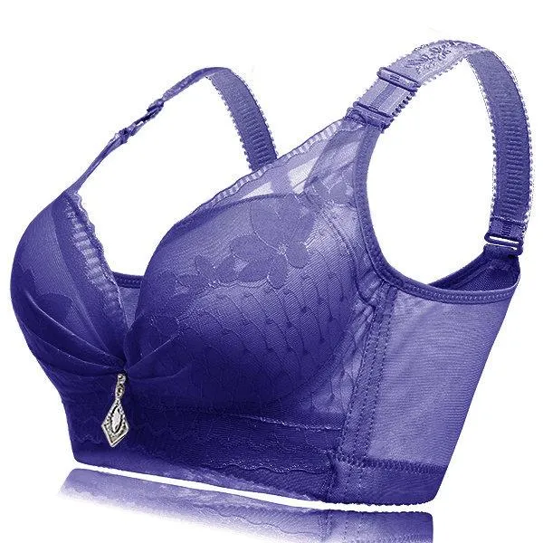 Sexy Lace-trim Wireless Gather Adjustable Soft Bras