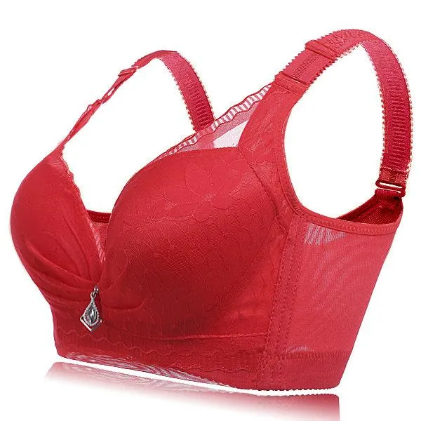 Sexy Lace-trim Wireless Gather Adjustable Soft Bras