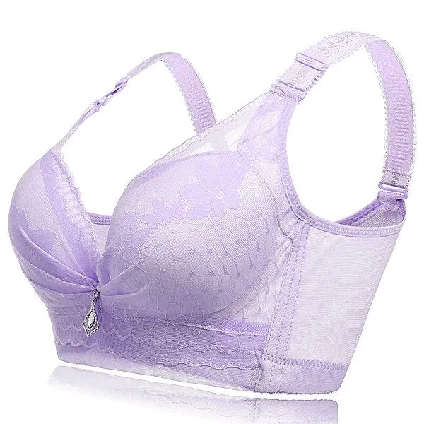 Sexy Lace-trim Wireless Gather Adjustable Soft Bras