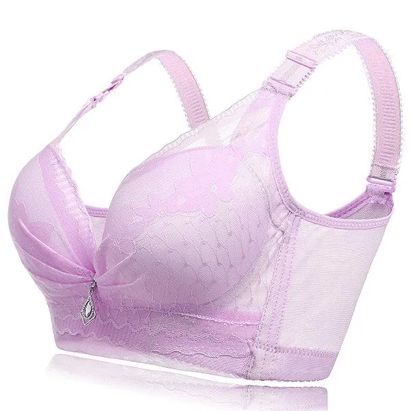 Sexy Lace-trim Wireless Gather Adjustable Soft Bras