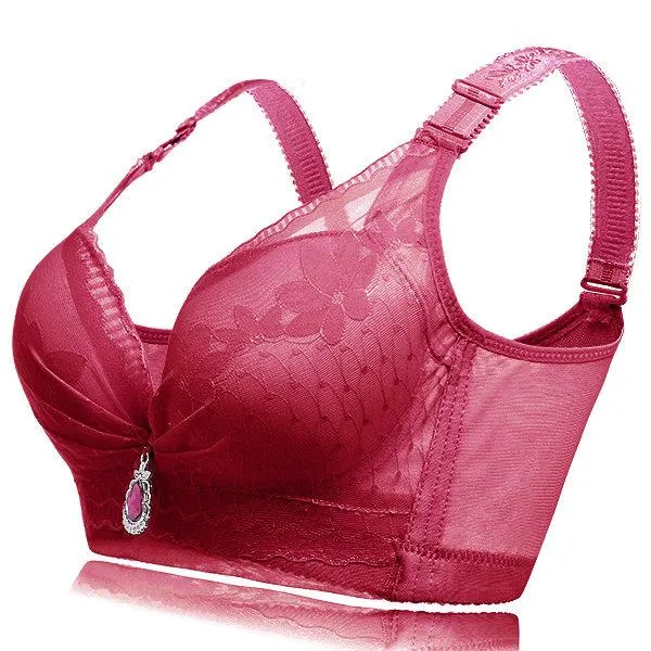 Sexy Lace-trim Wireless Gather Adjustable Soft Bras