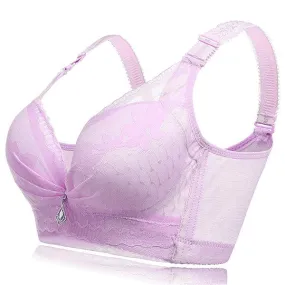 Sexy Lace-trim Wireless Gather Adjustable Soft Bras