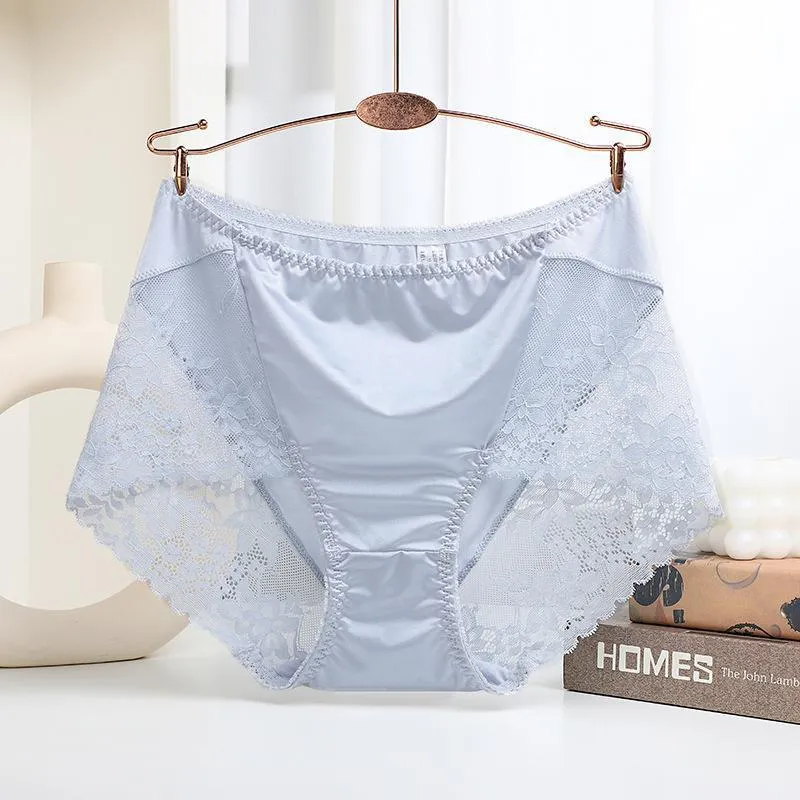 Silk Antibacterial Nude Lace Edge Gynecological Panties
