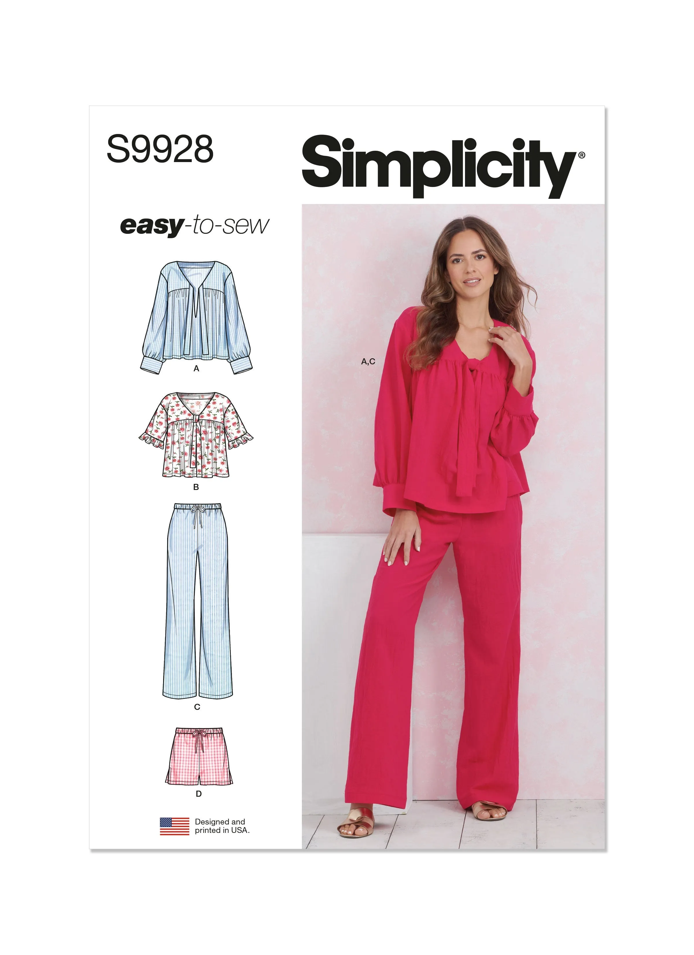 Simplicity Sewing Pattern 9928 Misses' Lounge Tops, Pants and Shorts