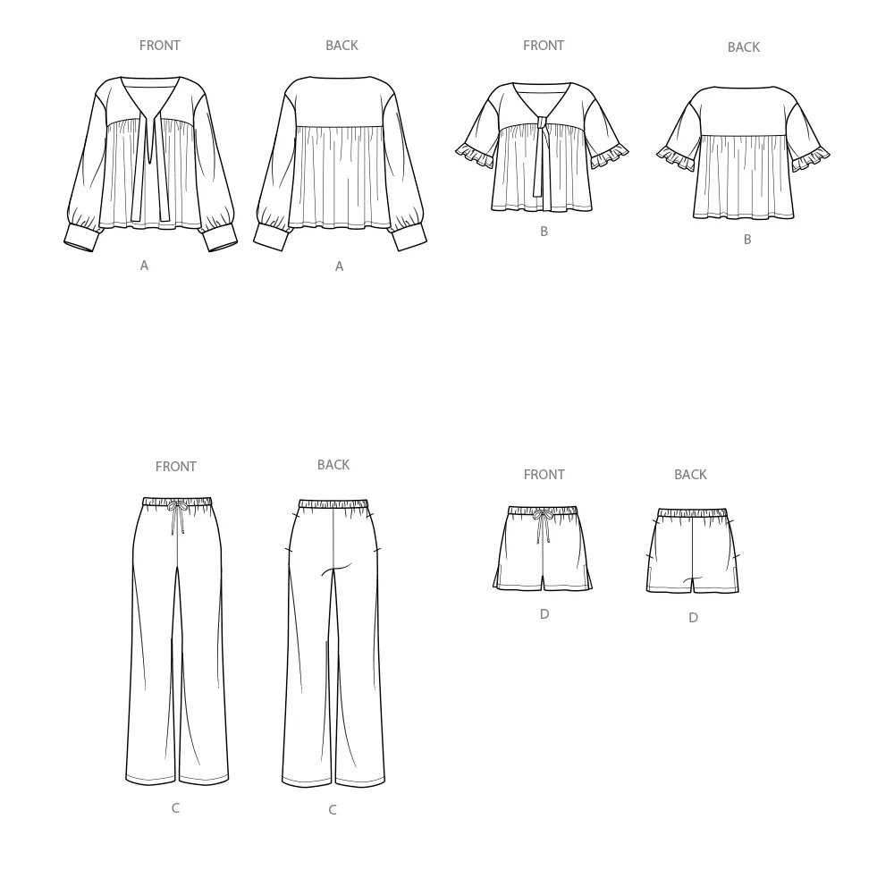 Simplicity Sewing Pattern 9928 Misses' Lounge Tops, Pants and Shorts
