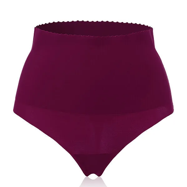 Soft Slim Ultra Elastic Waist Control Briefs High Waist Abdomen Shaping Thong Panties