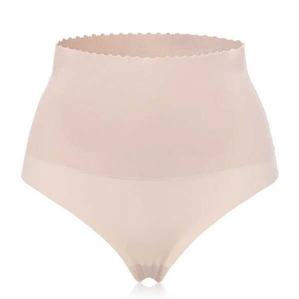 Soft Slim Ultra Elastic Waist Control Briefs High Waist Abdomen Shaping Thong Panties