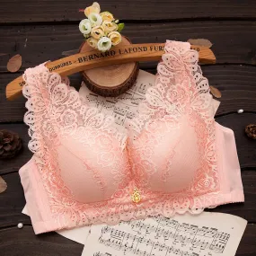 Solid Color Lace Push up Bra
