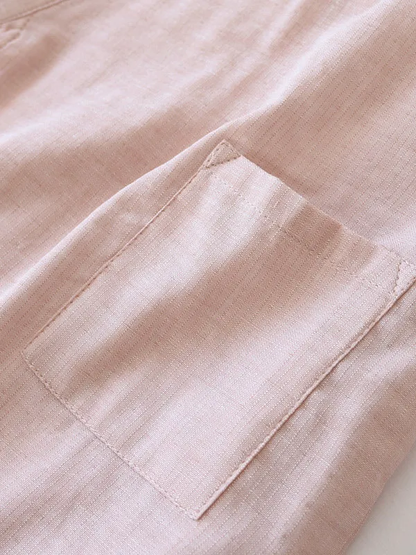Solid Couple Cotton Robe Pajamas Set