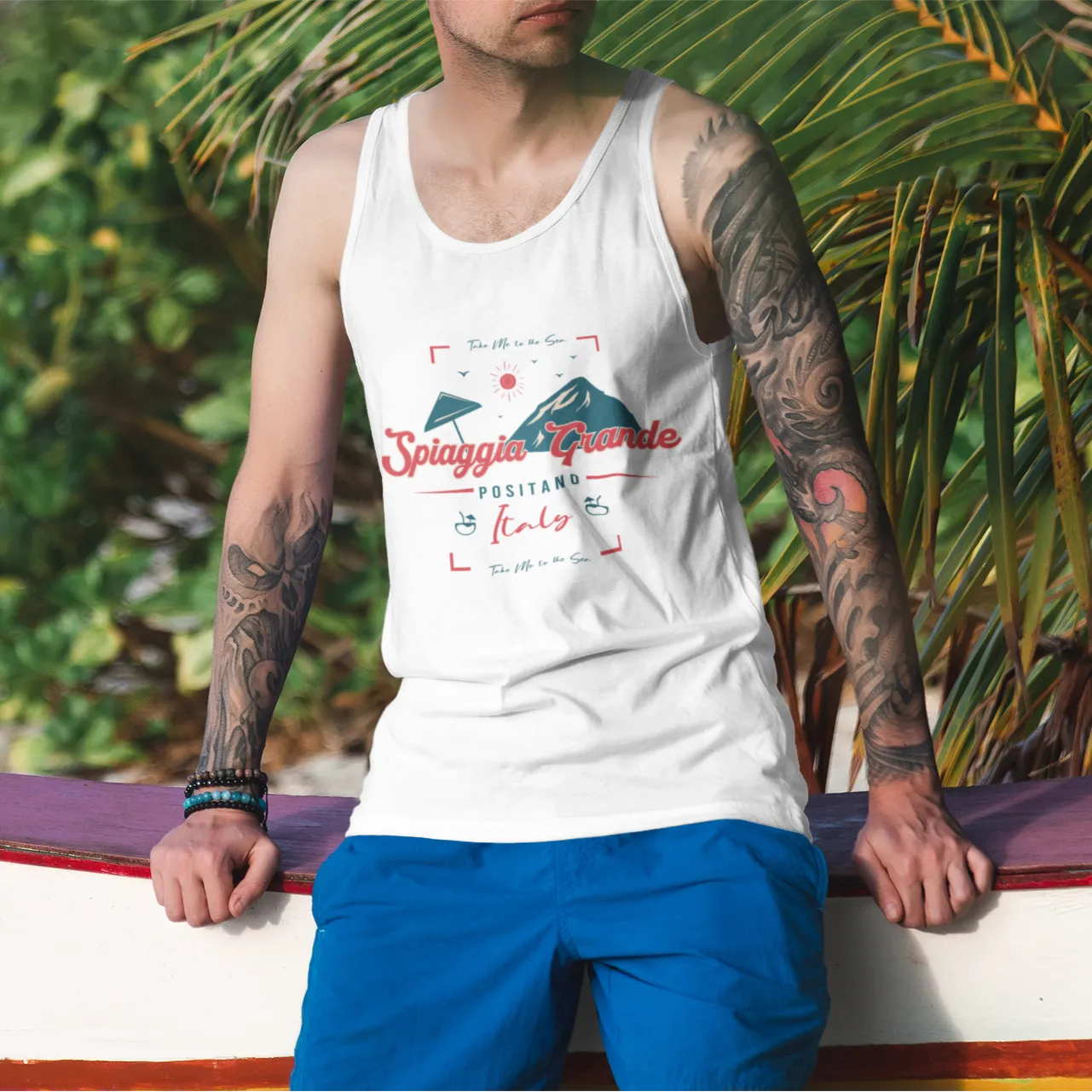 Spiaggia Grande Men’s premium tank top