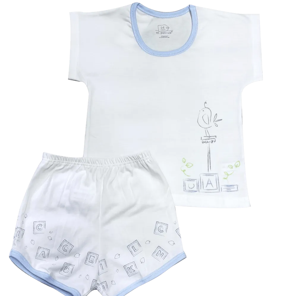 St. Patrick Woodlands Seki Shirt and Shorts White/Blue
