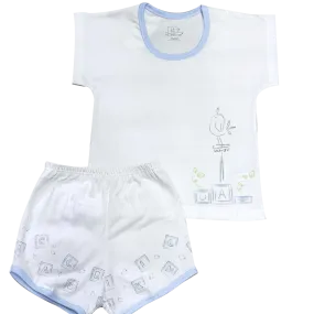 St. Patrick Woodlands Seki Shirt and Shorts White/Blue