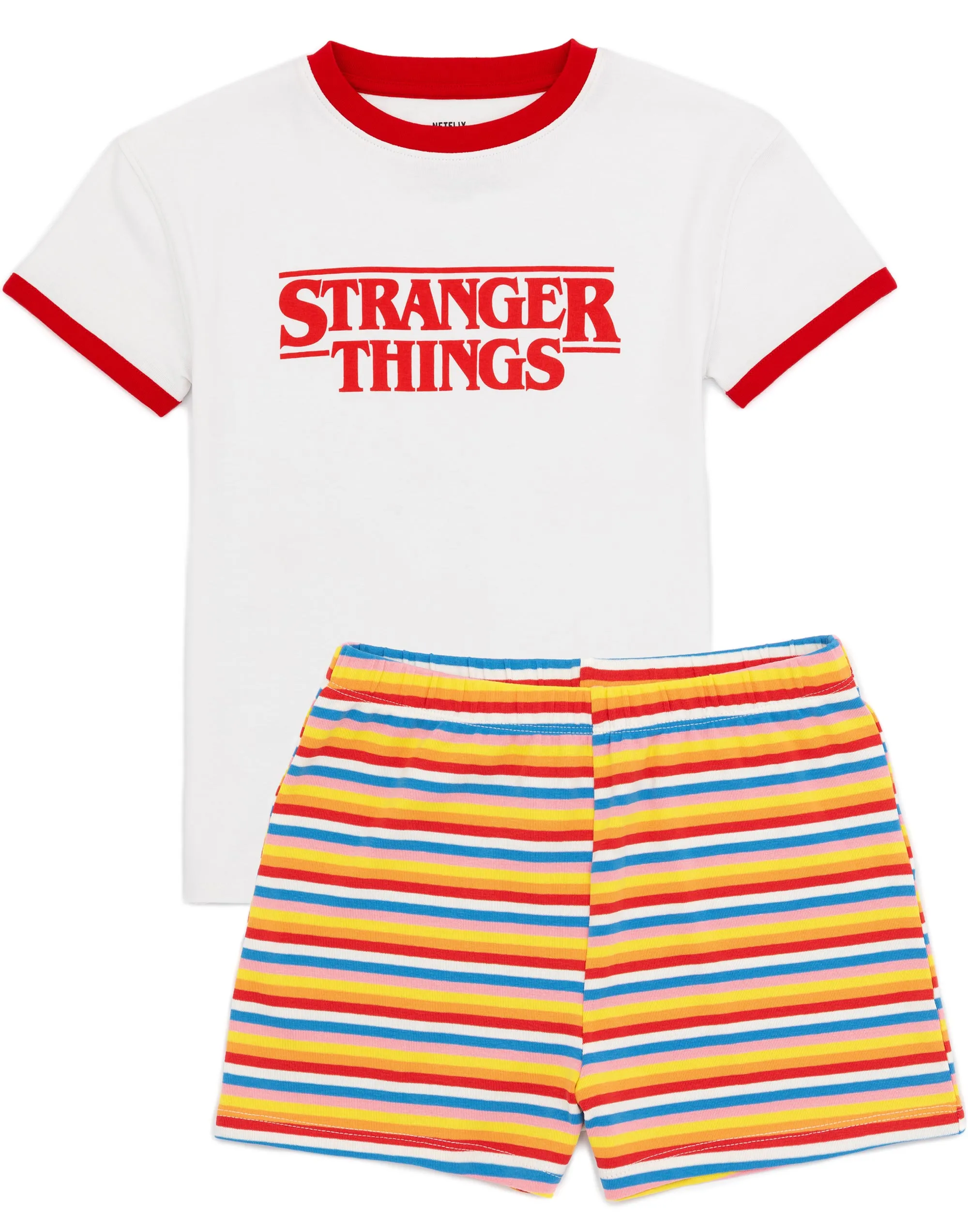 Stranger Things Girls Striped Max Shorts And T-Shirt Pyjamas