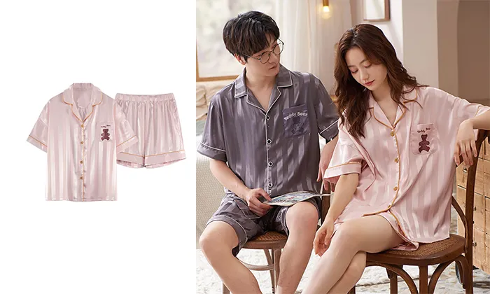Summer Short-sleeved Couple Pajamas