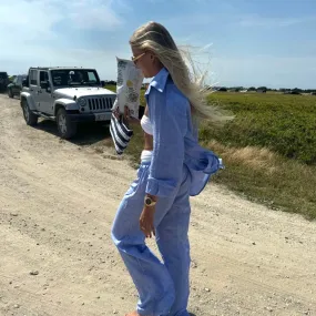 The Daily Button Up - Blue Gingham
