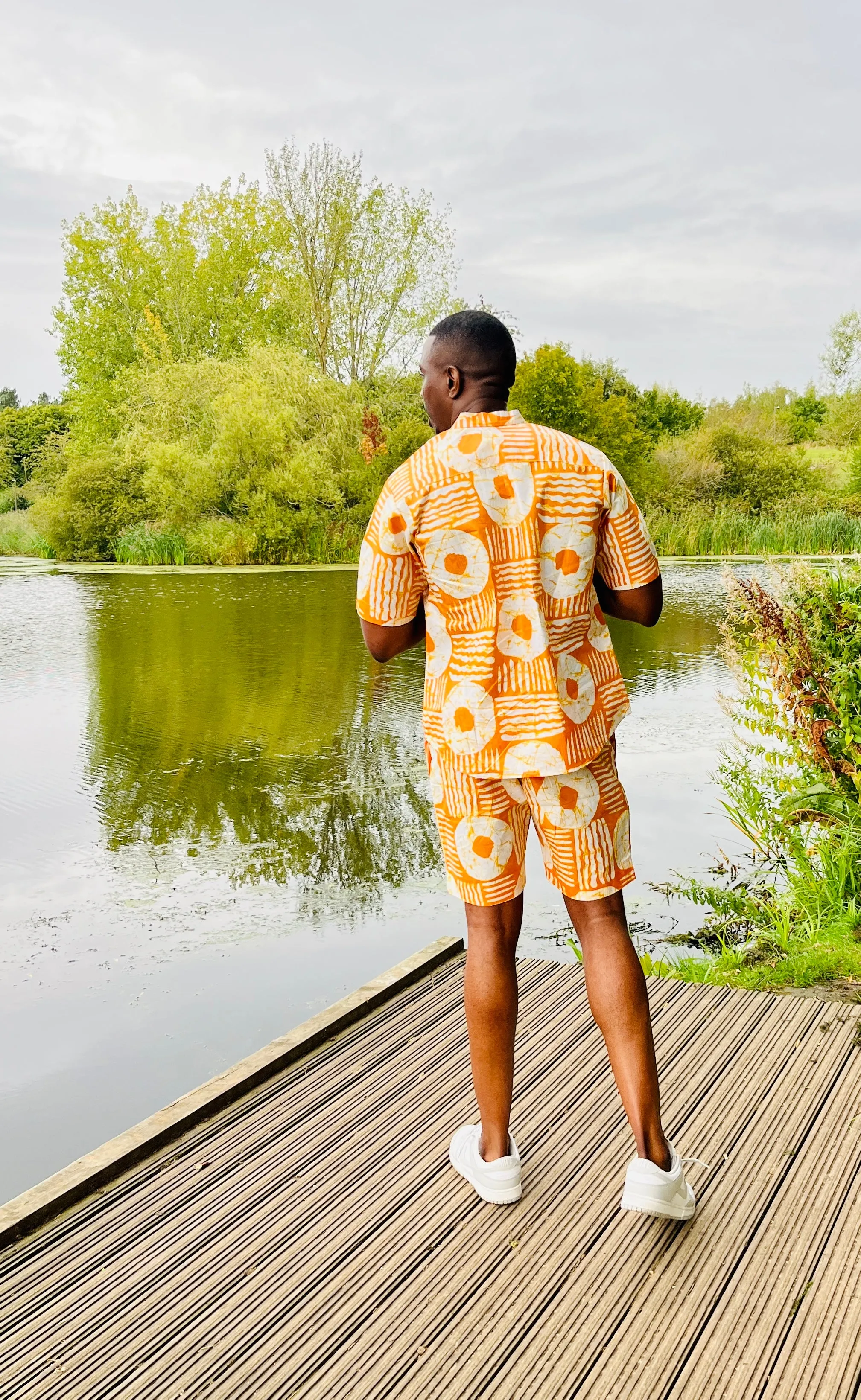 The Musa Men’s Mustard Yellow 2 piece in Shirt and Shorts by Eldimaa Fashion