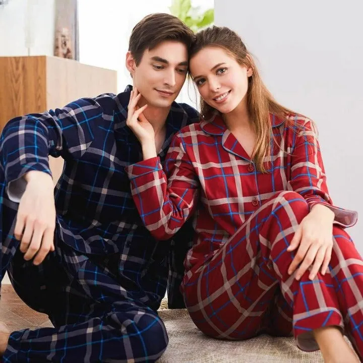 The Pure Cotton Couple Pajamas For Men And Women