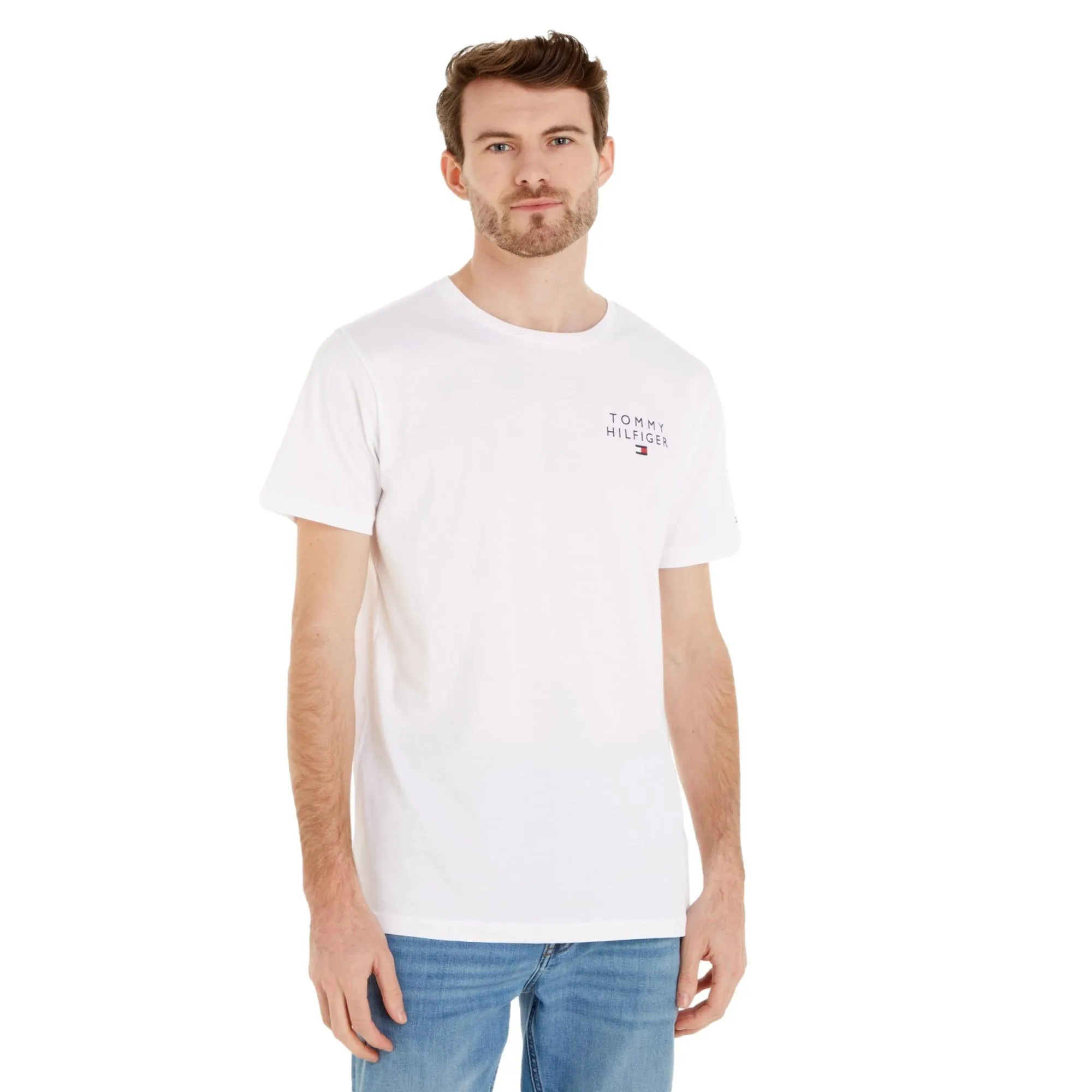 Tommy Hilfiger Men's Logo Short Sleeve T-Shirt - White