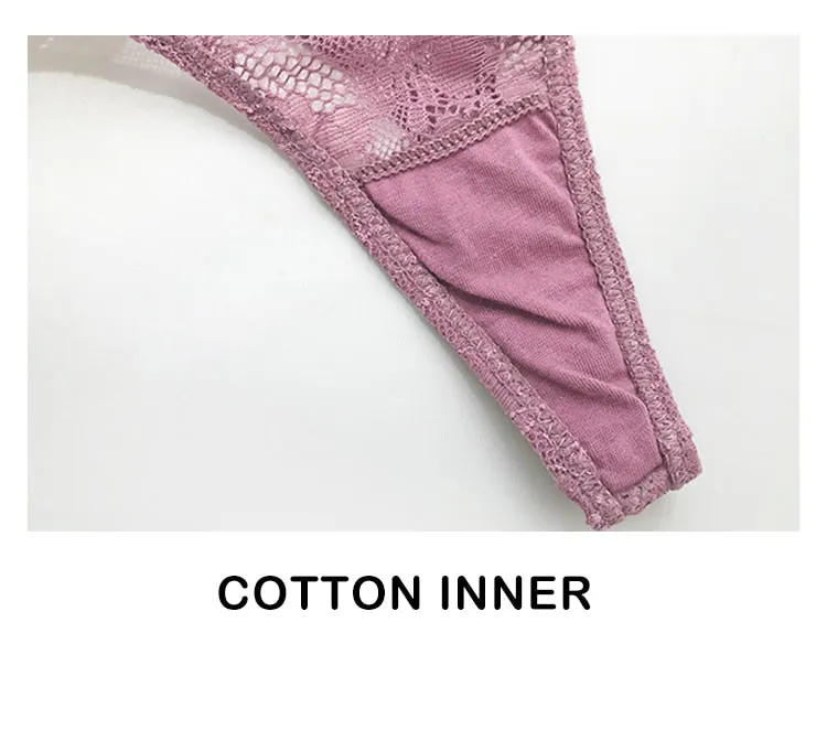 Underwear Rhinestone Letter Thongs Lace Transparent T Back for Low Rise Soft Panties Black Lingerie G String