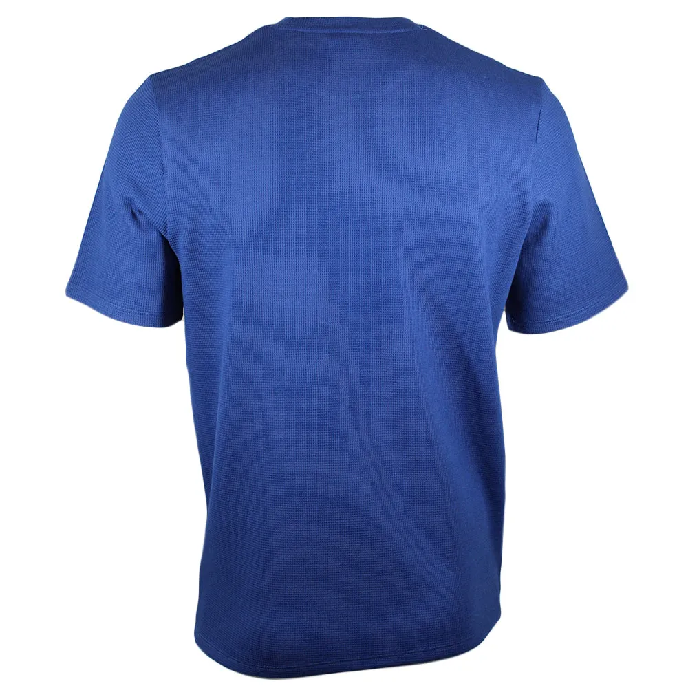 Waffle Piqué Cotton Blend T-Shirt, Blue