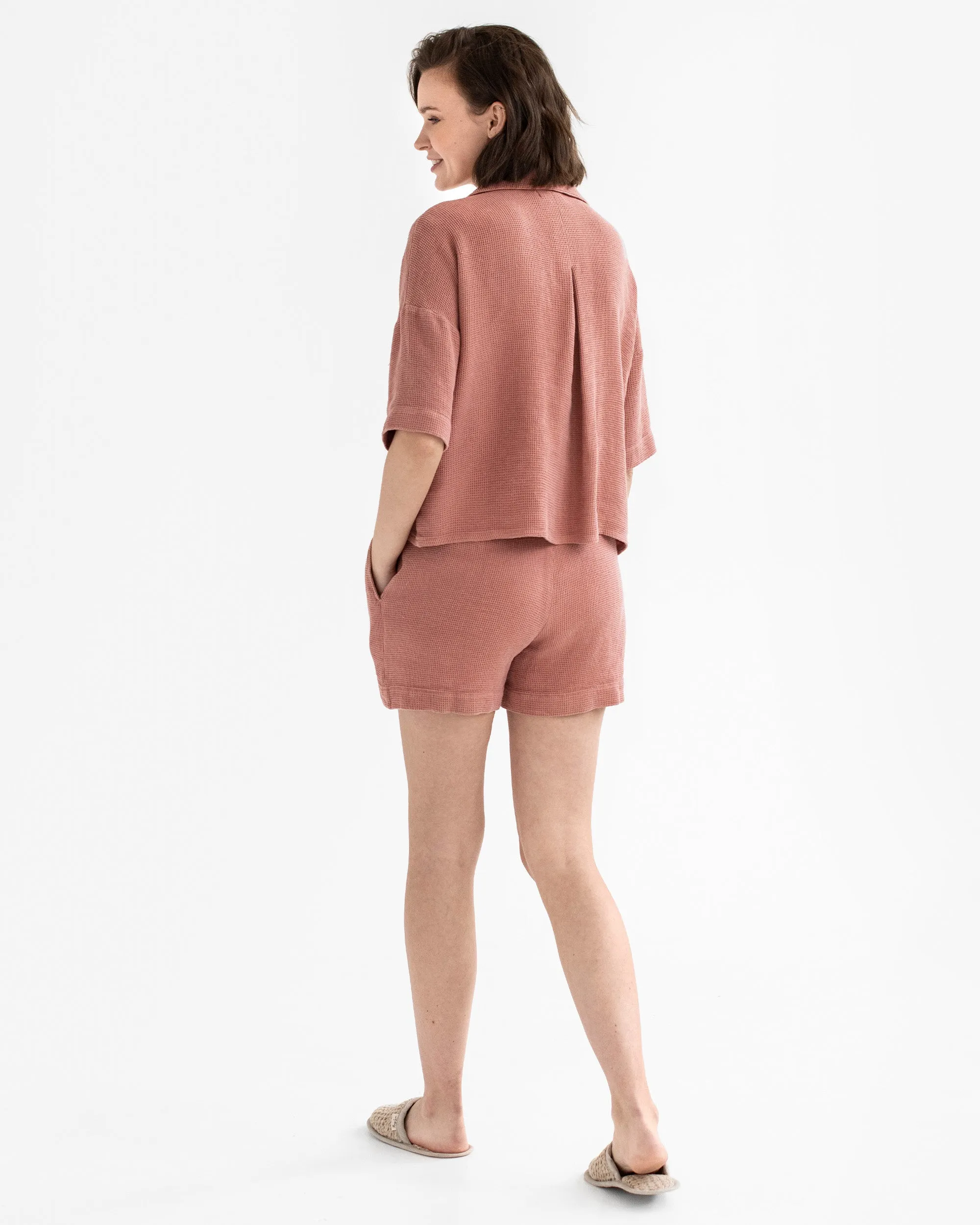 Waffle shorts CHINON in Burnt sienna