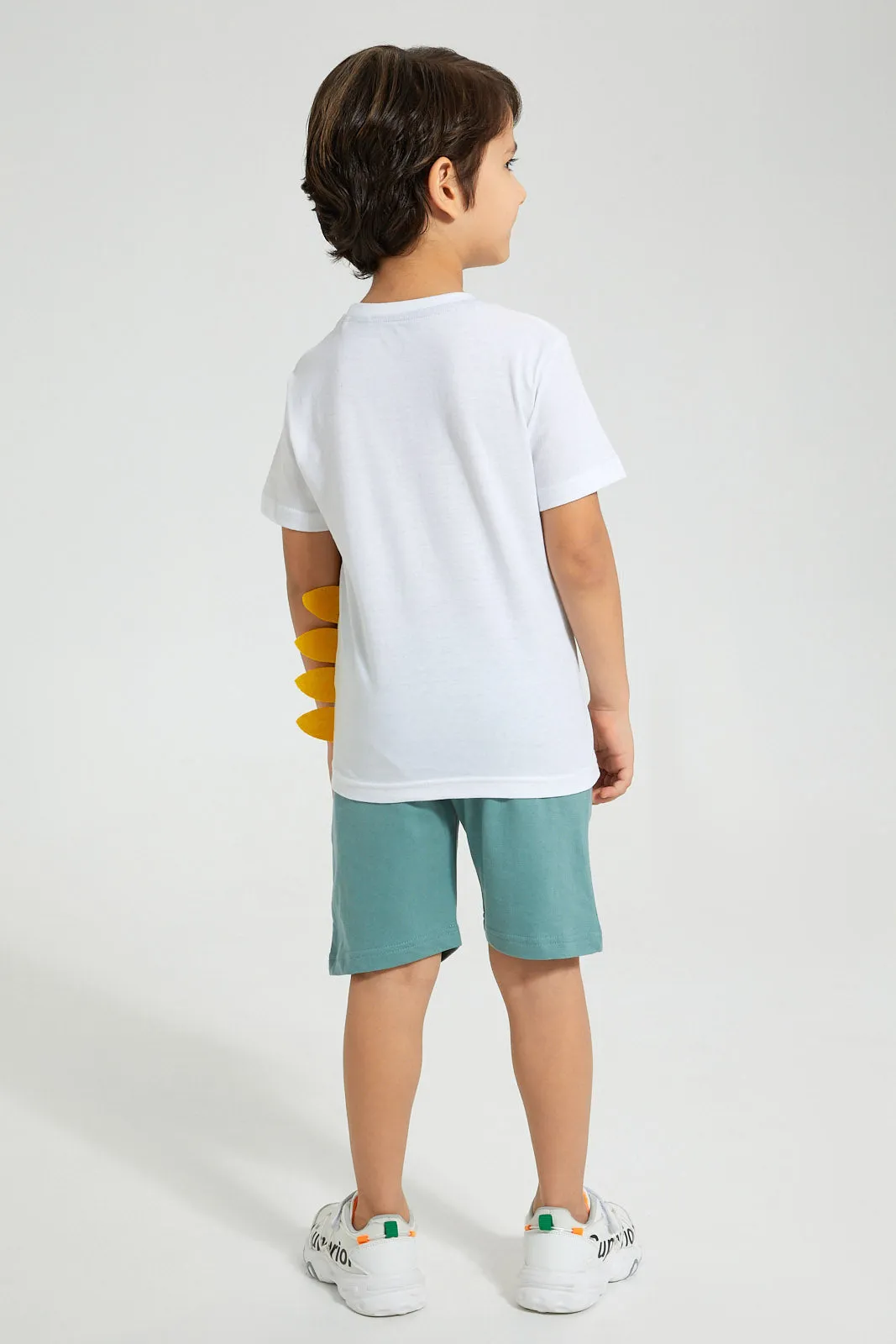 White And Blue Dino Casual Set (2 Piece)