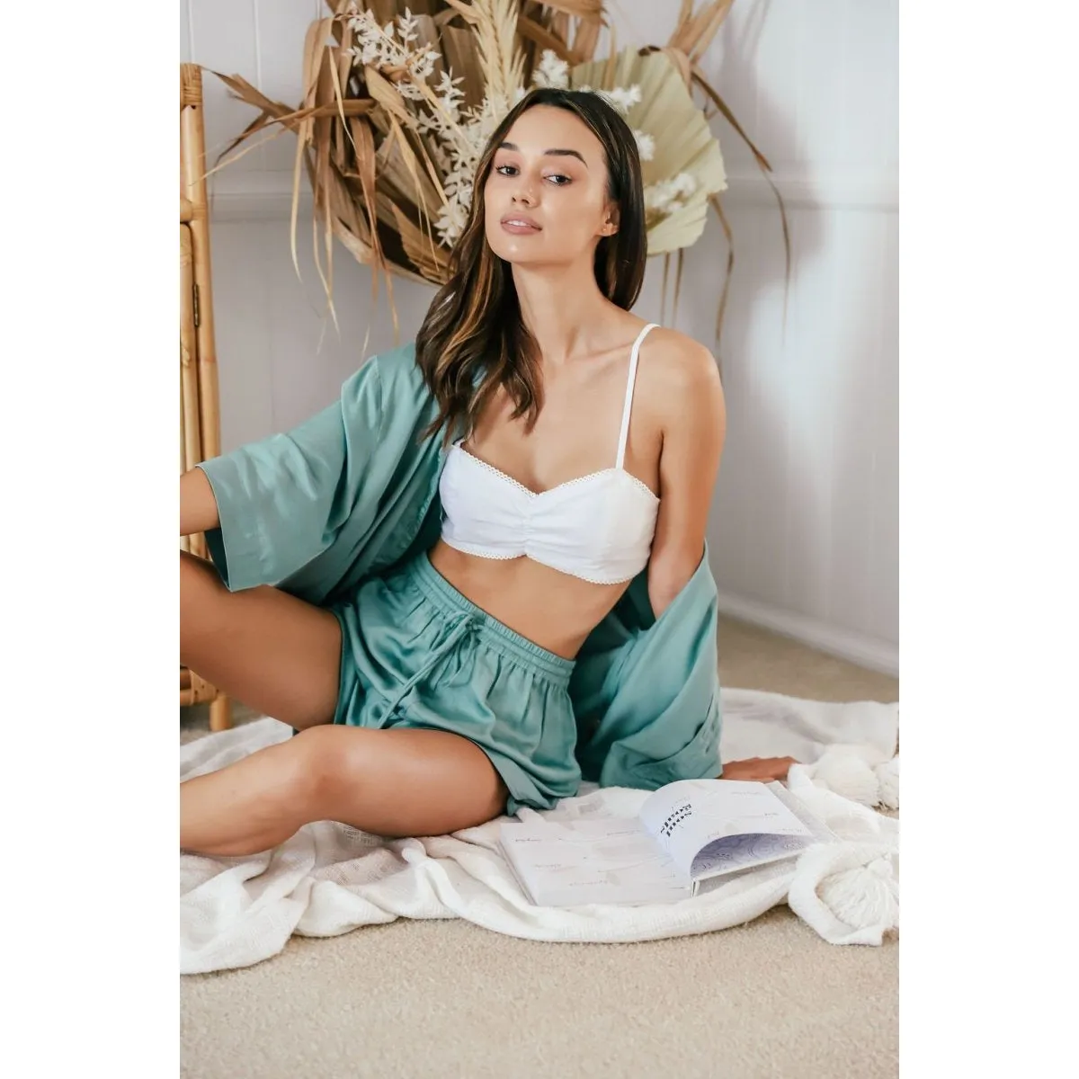 White Bralette in Linen