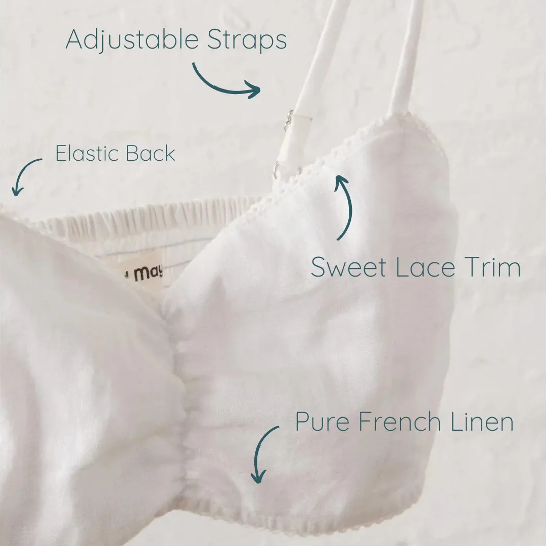 White Bralette in Linen