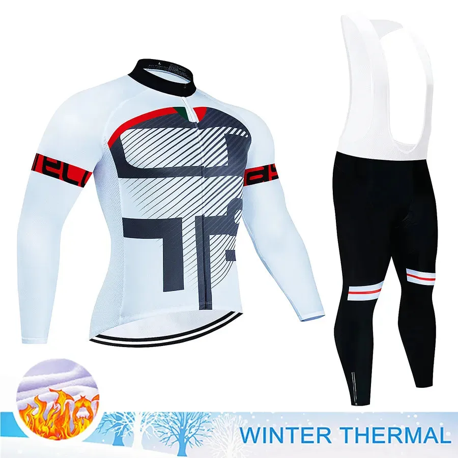 Winter Thermal Fleece Cycling Jersey Mtb Male Clothing Sports Set Complete 2023 Road Bike Men's Man Team Sportswear Bycicle Suit