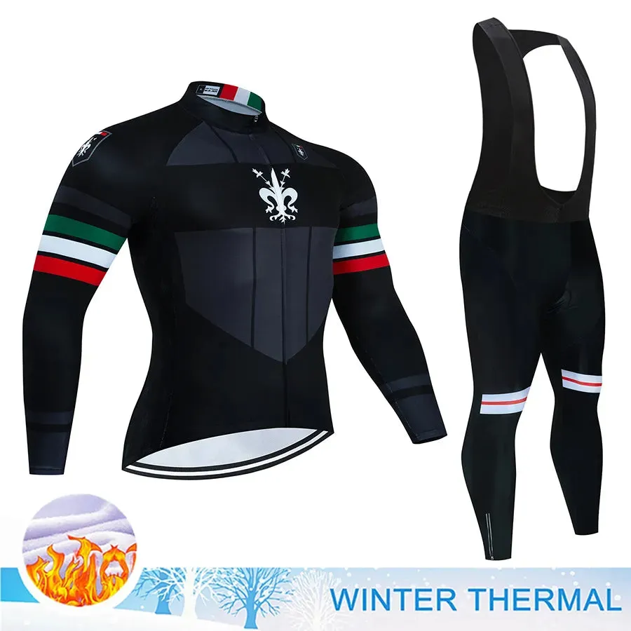 Winter Thermal Fleece Cycling Jersey Mtb Male Clothing Sports Set Complete 2023 Road Bike Men's Man Team Sportswear Bycicle Suit