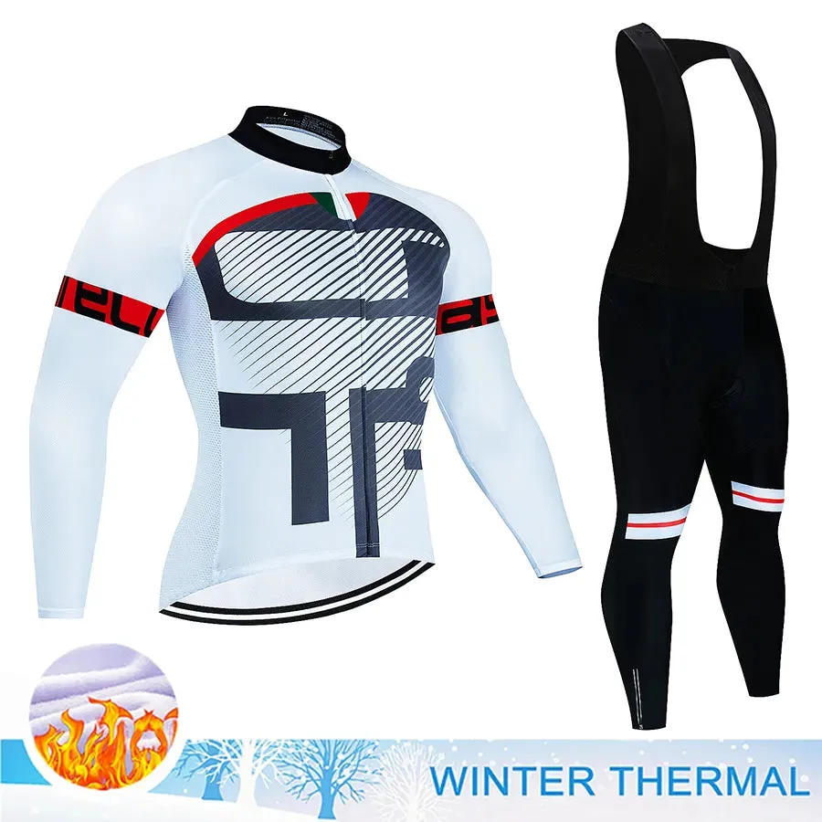 Winter Thermal Fleece Cycling Jersey Mtb Male Clothing Sports Set Complete 2023 Road Bike Men's Man Team Sportswear Bycicle Suit