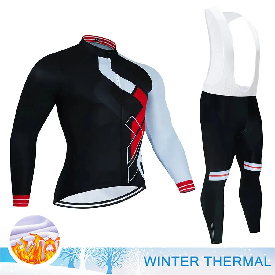 Winter Thermal Fleece Cycling Jersey Mtb Male Clothing Sports Set Complete 2023 Road Bike Men's Man Team Sportswear Bycicle Suit